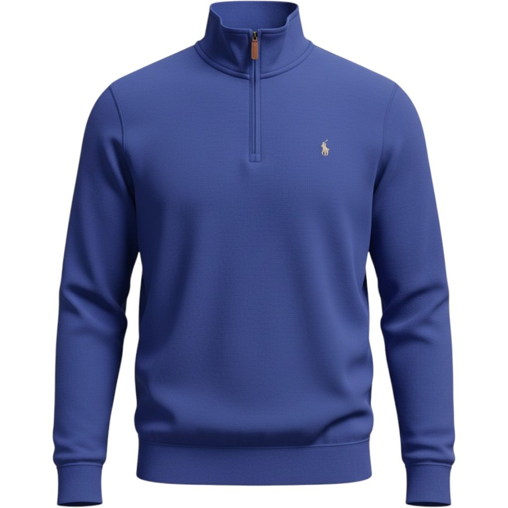 Polo Ralph Lauren Mens XXL Royal Blue Quarter Zip Pullover Pony Logo Sweatshirt
